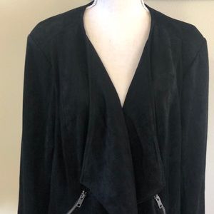 Lane Bryant Suede Open Front Moto Style Blazer